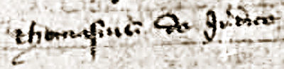 Firma di Tommaso del Giudice nel regesto #3027 del 4 gennaio 1322