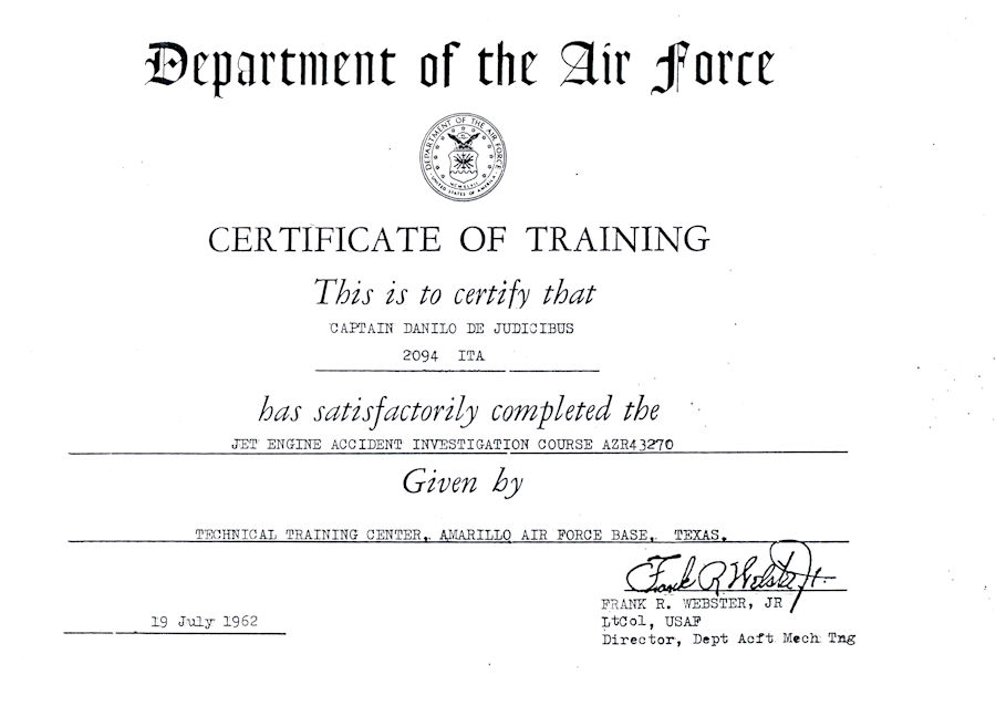Corso “Jet Engine Investigation Course”