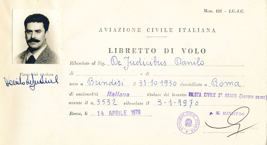 Aviazione Civile Italiana - Libretto di volo di Danilo de Judicibus