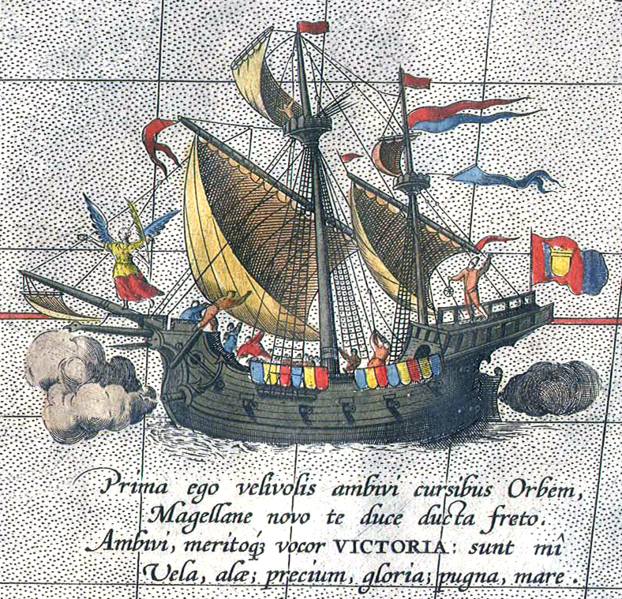 La nave “Victoria” dalla mappa di Ortelio