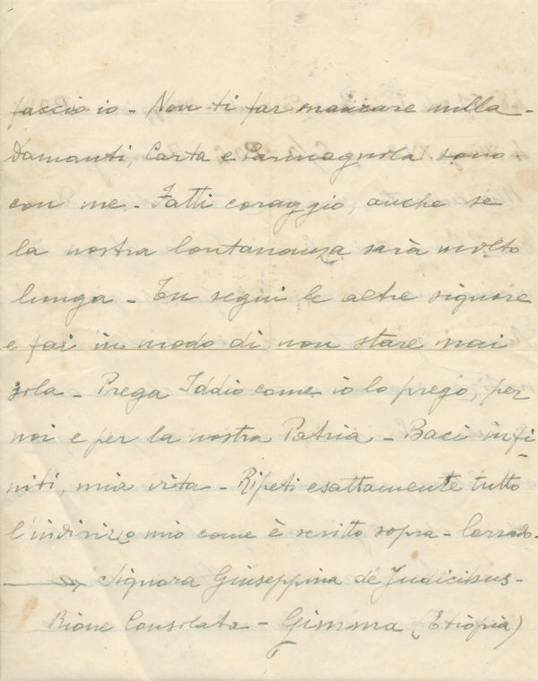 Lettera da Corrado alla moglie Giuseppina, pagina 2