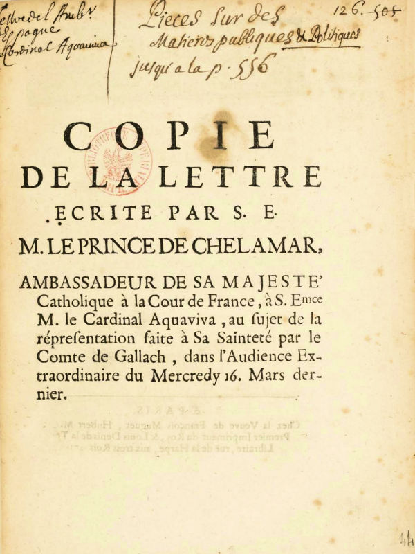 Copertina - Lettera al cardinale Aquaviva