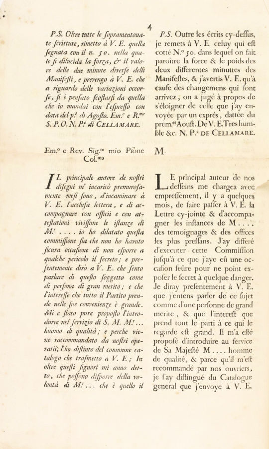 Pagina 4 - Seconda lettera al cardinale Alberoni