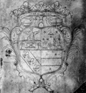 Stemma sulla lastra tombale di Antonio Filippo De Laurentis de Judicibus Ajnesi
