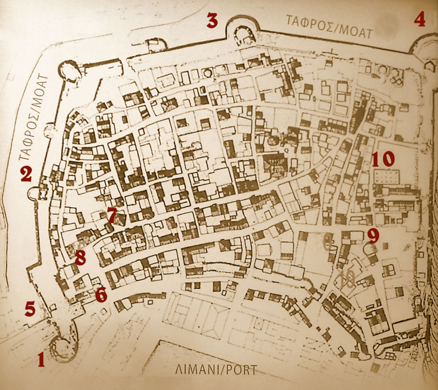 Mappa della fortezza di Chios