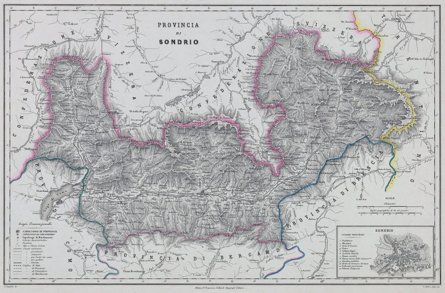 Mappa della provincia di Sondrio