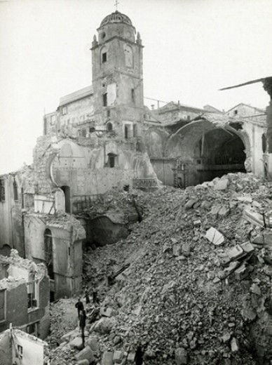 Il monastero di San Silvestro dopo il bombardamento